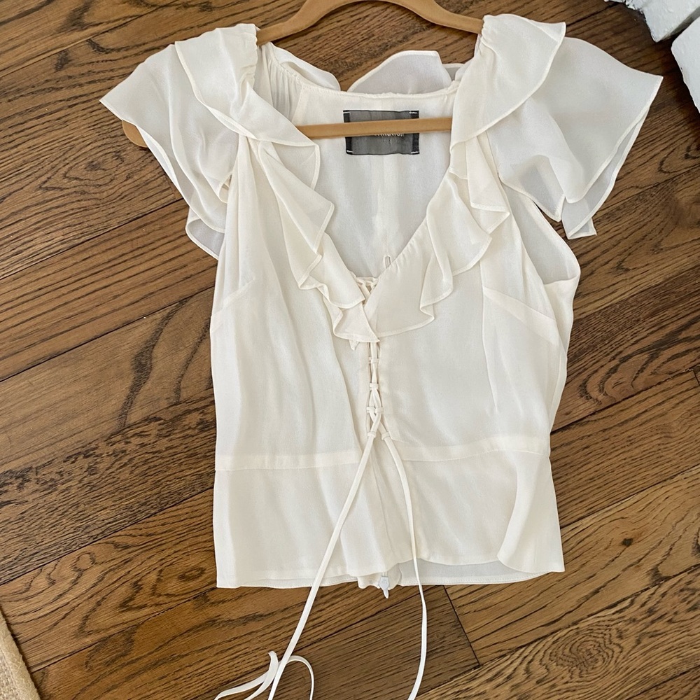 Reformation White short sleeve blouse